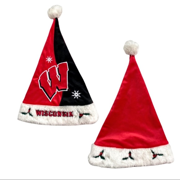 FOCO Wisconsin Badgers Logo Santa Hat - Picture 7 of 11